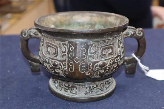 A Chinese bronze censer